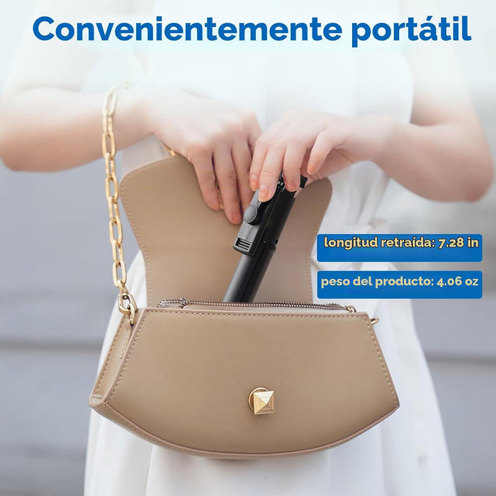 Trípode para selfie retráctil con control remoto inalámbrico para fotografía
