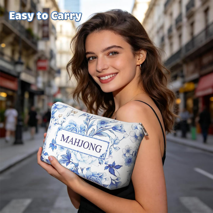 Mahjong - Bolsa de azulejos de transporte con cremallera