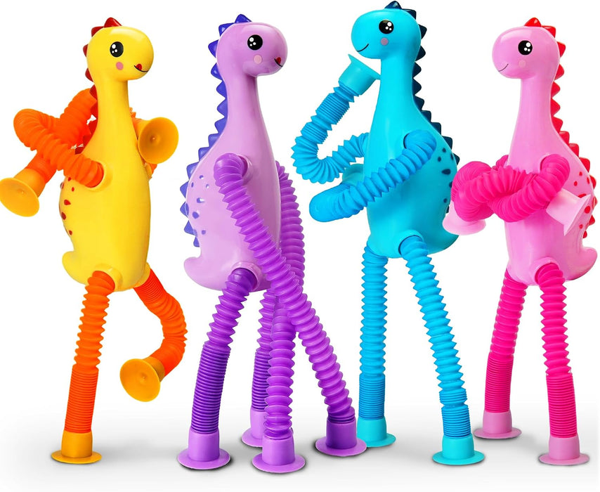 4 piezas de dinosaurios de viaje con ventosa para coche de juguete para niños