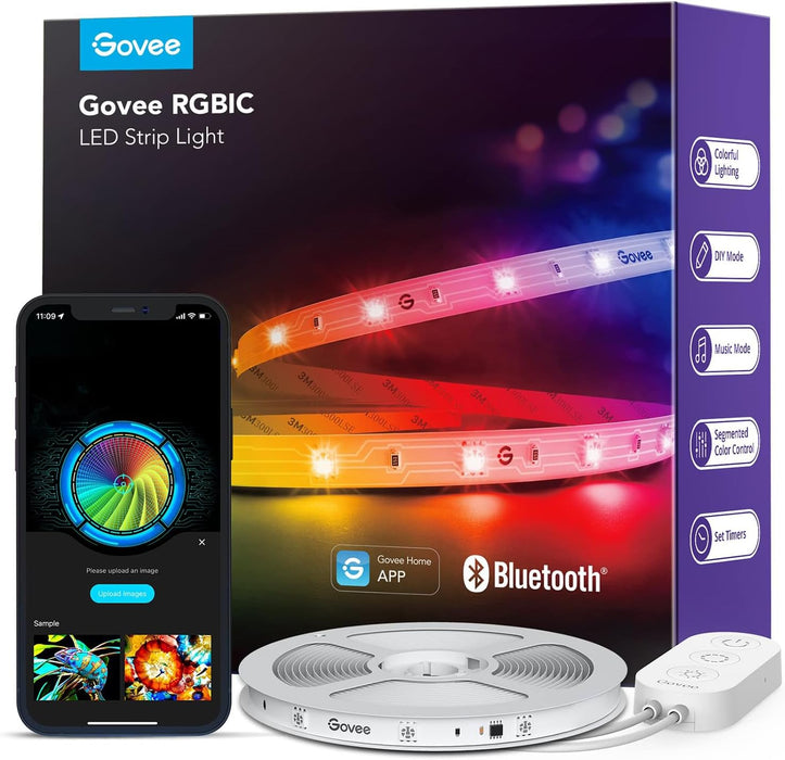 Govee Tira de luces LED RGBIC inteligentes para recámara de 5m/16.4ft