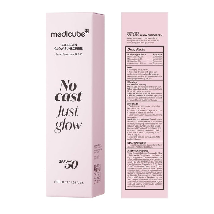 Medicube Protector solar sin residuos, solo un brillo radiante con colágeno, FPS 50
