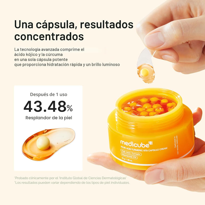 Medicube Crema cápsula con ácido kójico y cúrcuma para un tono desigual de piel, 53g