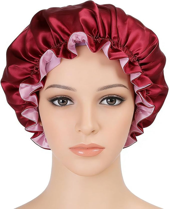 Gorro de satén suave al tacto para mujer, grande para el cuidado del cabello