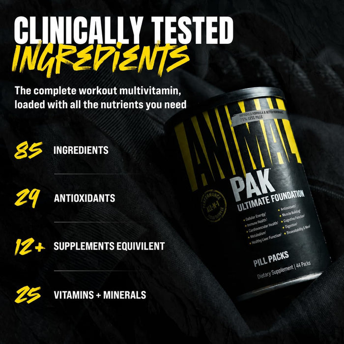 Animal Pak Suplemento multivitamínico conveniente para hombres y mujeres 44 packs