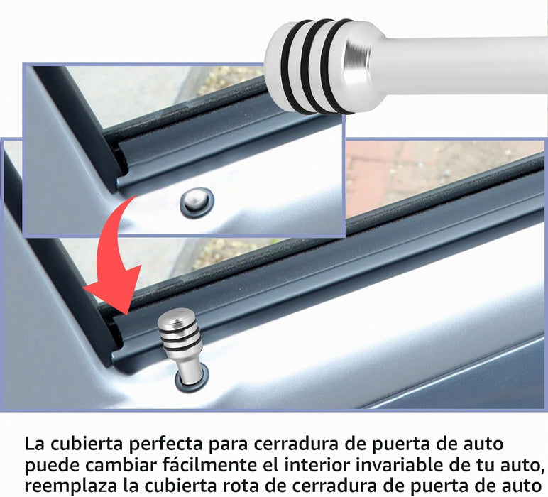 4 pomos para cerraduras de puertas de coche de aleación de aluminio