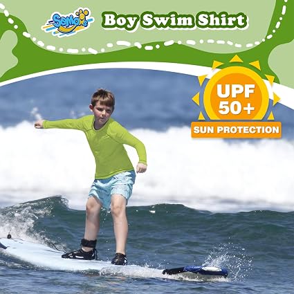 Camiseta de protección solar de manga larga con protección UPF 50 para niños