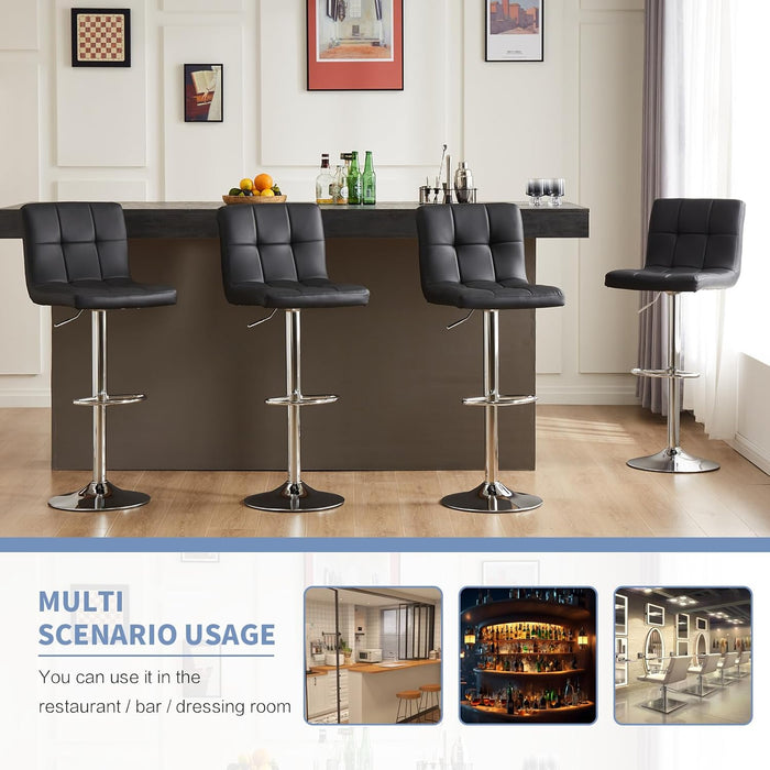 NEWBULIG Taburetes de bar con respaldo altura ajustable (juego de 2)