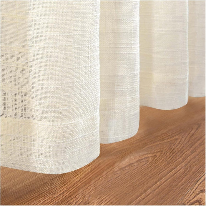 Par de Cortinas transparentes, visillos, cortinas de voile semitransparentes con ojales 52*63