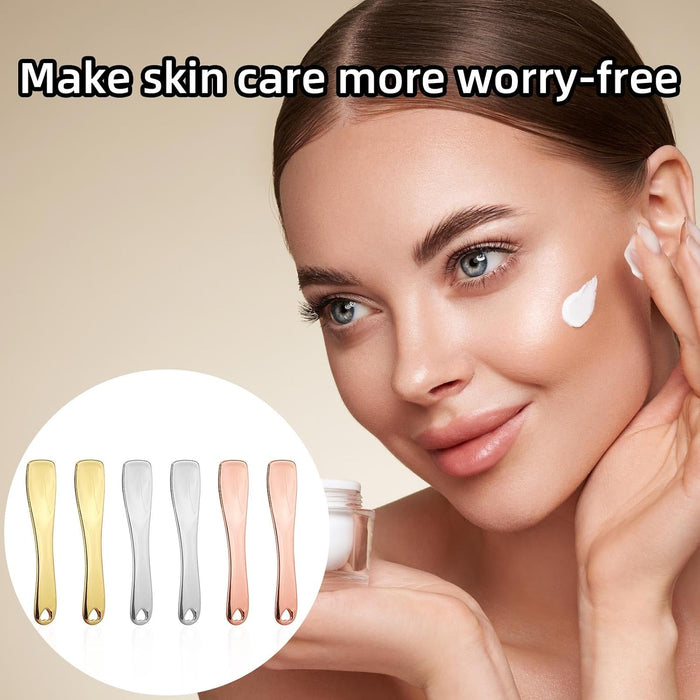 6 mini espátulas metálicas para maquillaje, cuchara cosmética reutilizable