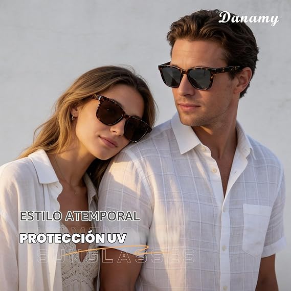 DANAMY Gafas de sol polarizadas para mujer y hombre, protección UV