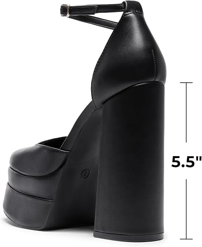 DREAM PAIRS Zapatos de tacón alto con plataforma y punta cerrada para mujer