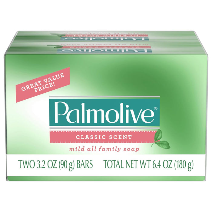Palmolive - Jabón en barra, aroma clásico suave, 2 unidades