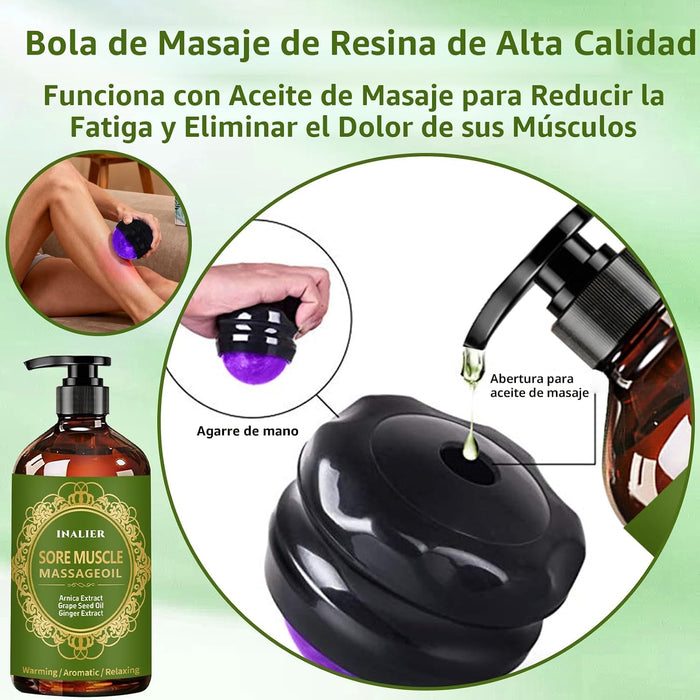 Aceite de masaje para terapia de masaje, paquete de 3 aceites de masaje para celuliti