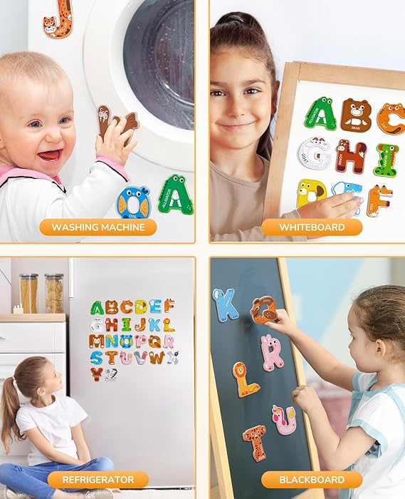 JoyCat Letras magnéticas , imanes del alfabeto ABC para refrigerador para niños pequeños, 26 piezas