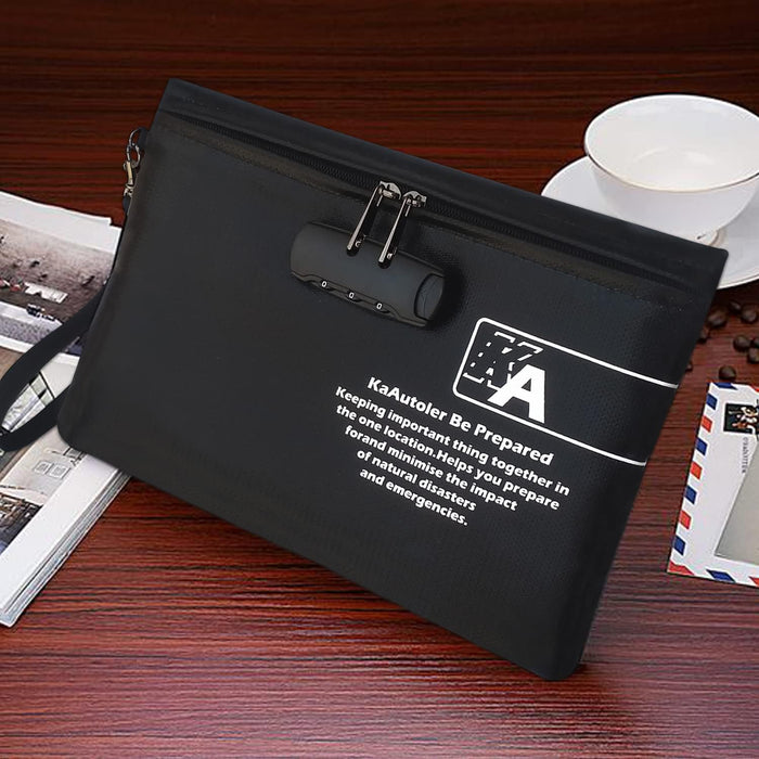 KaAutoler Bolsa de dinero ignífuga con candado impermeable con cierre de cremallera (11 x 7.5 pulgadas)
