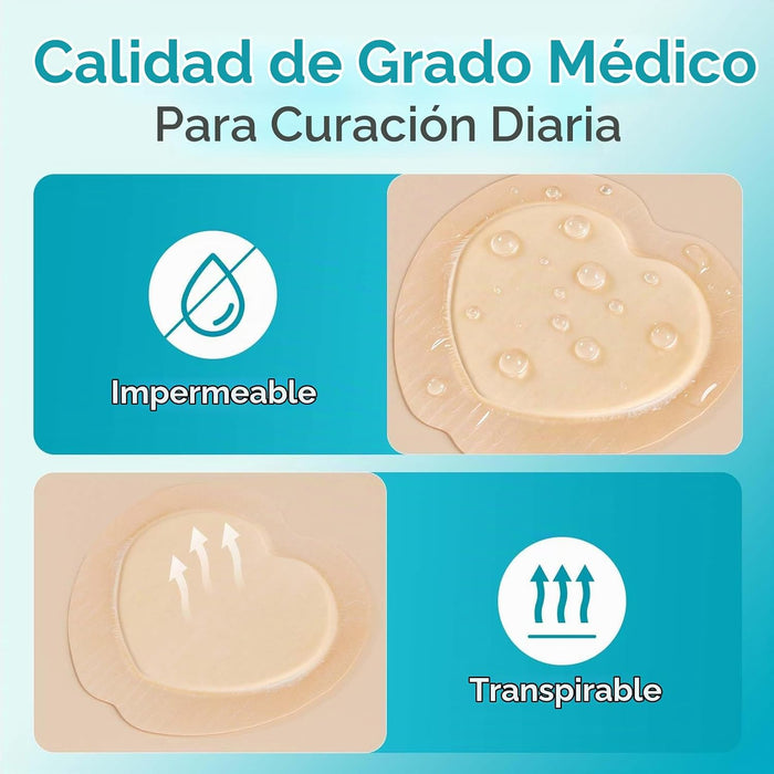 Apósitos de espuma de silicona Dimora para úlceras por presión en el sacro, 7"x7" (20 unidades)