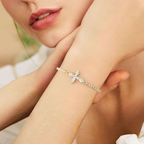 Pulsera VIBILIA con cruz para mujer moderna y ajustable