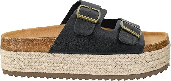 Sandalias de plataforma sin filtro de 2 pulgadas con hebillas ajustables