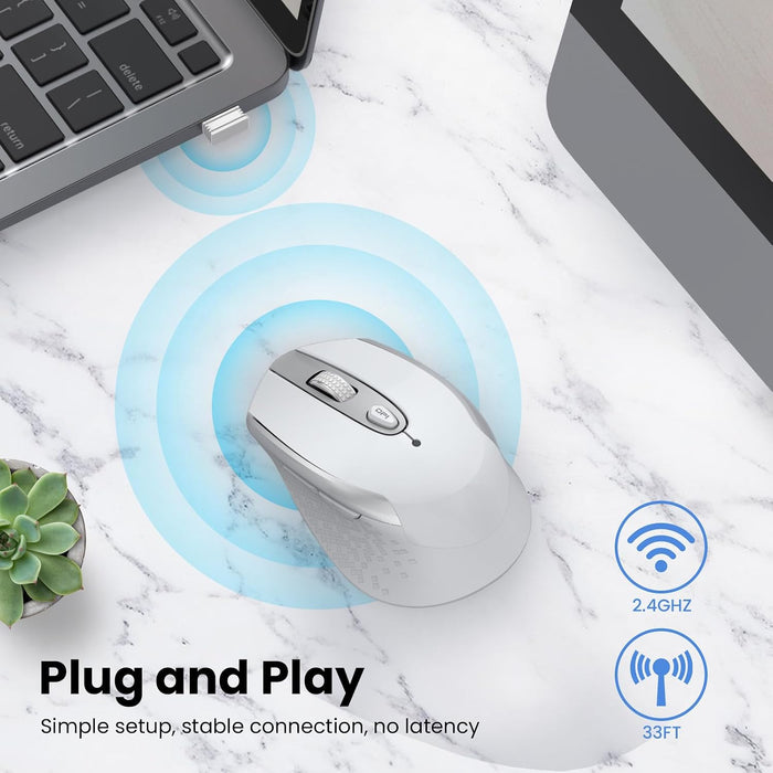 cimetech Mouse Inalámbrico 2.4 GHz con Receptor USB, 15M de Conexión