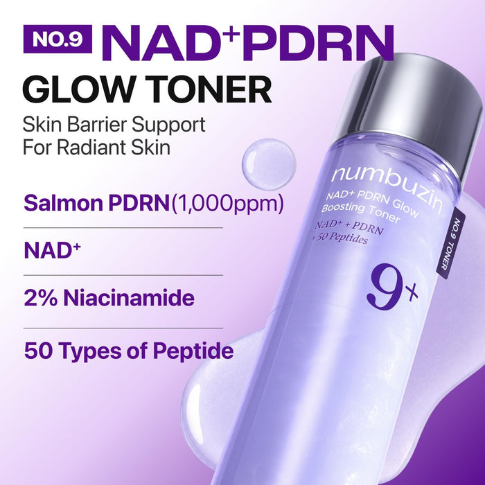 Numbuzin No.9 NAD+ - Tóner PDRN de salmón, tóner hidratante para la piel