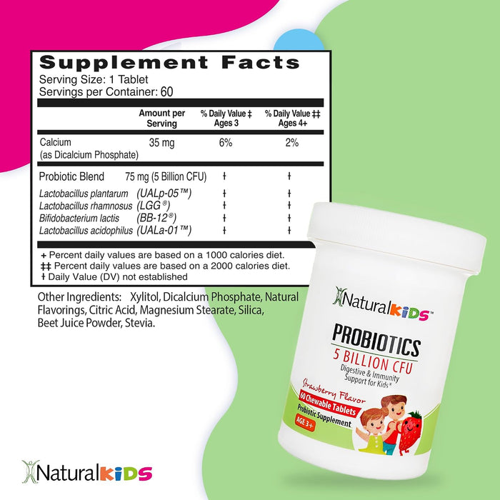 NaturalSlim Kids Probióticos para la salud digestiva e intestinal