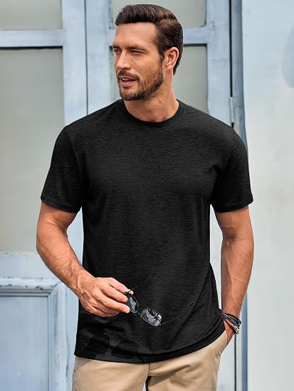 Runcati Camisetas clásicas de manga corta para hombre, cuello redondo