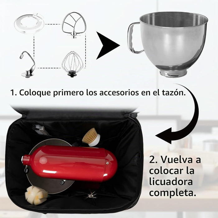 TORIBIO - Bolsa para batidora de pie compatible con mezcladores KitchenAid de 6/7/8 cuartos de galón