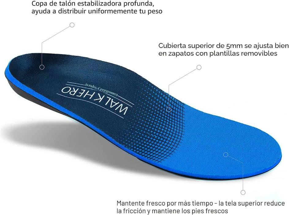 Plantillas de pies planos, soportes de arco, plantillas ortopédicas para dolor de pies