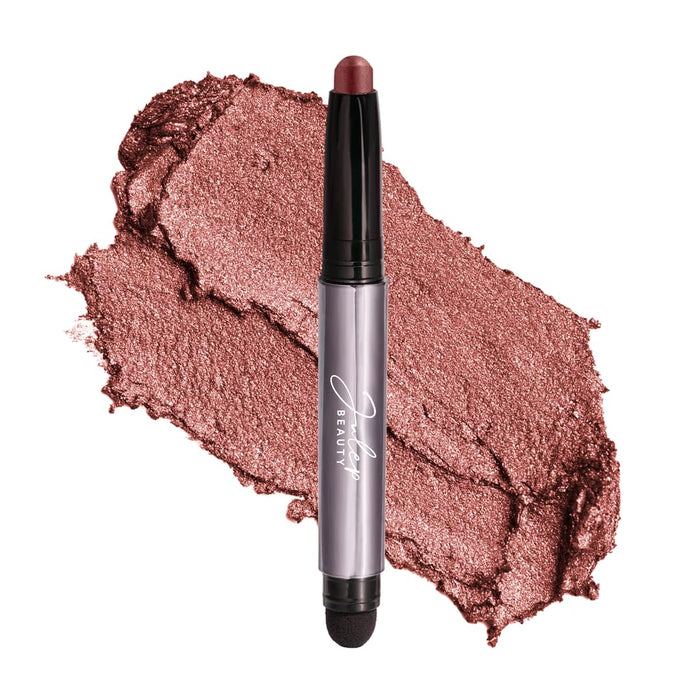 Julep Sombra de ojos 101 de crema a polvo, impermeable, barra de sombra con sutil brillo rojo vino
