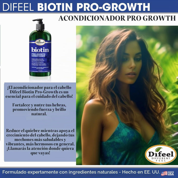 Difeel Pro-Growth Biotin Shampoo & Conditioner Set de regalo de 2 piezas