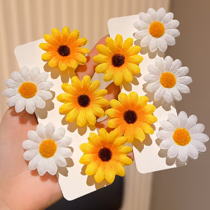 8 pinzas para el cabello Y2K de girasol , horquillas de flores de verano