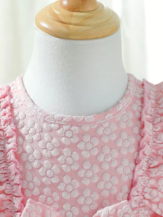 Vestido exquisito y de moda, sin mangas de jacquard con girasoles para niña