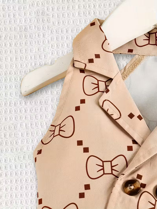Conjunto de 2 piezas con estilo para niñas, que incluye un top sin mangas y una falda plisada