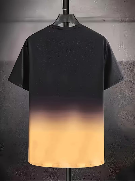 Camiseta de verano para hombre, estilo casual, cuello redondo, estampado, tejido ligero