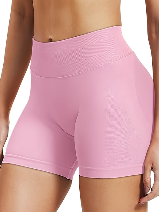 1 pza. de pantalones cortos para mujer de alta elasticidad, cintura alta con levantamiento de glúteos