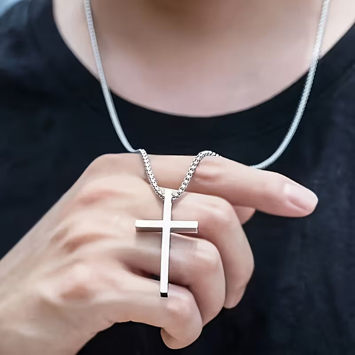 Collar con Colgante de Cruz para Hombres