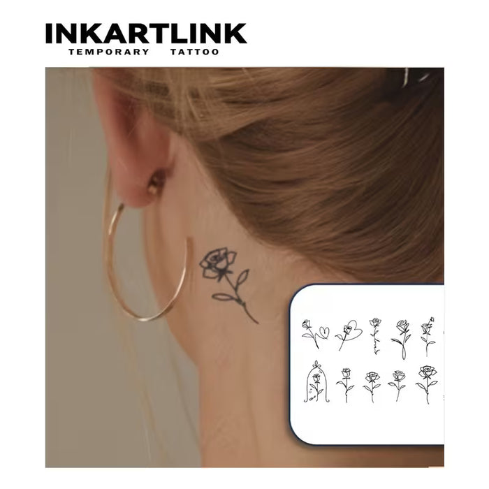 Pegatinas de Tatuajes Mini Flor, Tatuajes Delicados para mujer