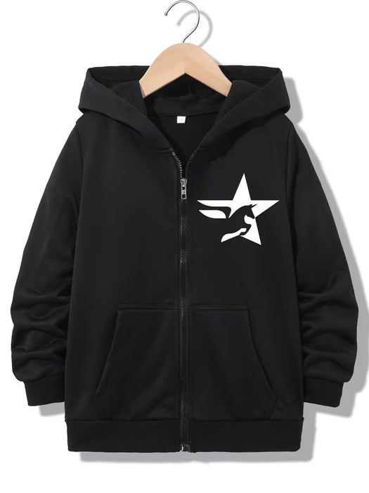 Chaqueta con Capucha Unisex Estampado de Estrellas