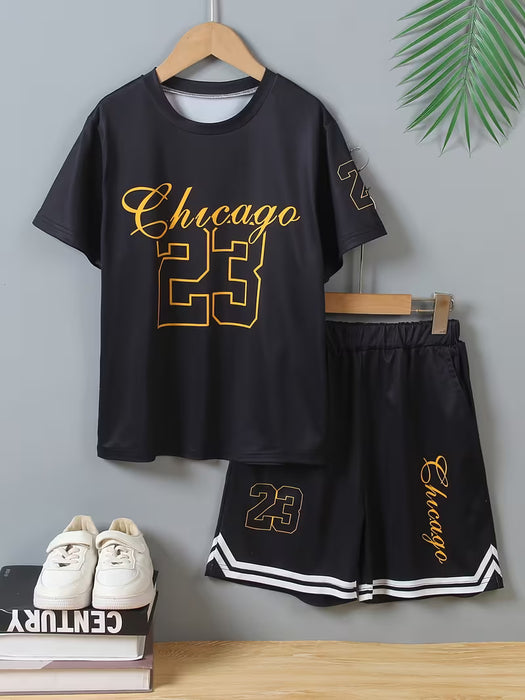 Conjunto de pantalones cortos para niños con estampado digital