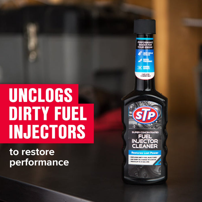 Paquete de 2 Limpiador de inyectores de combustible súper concentrado STP 5.25 oz para aditivo automotriz