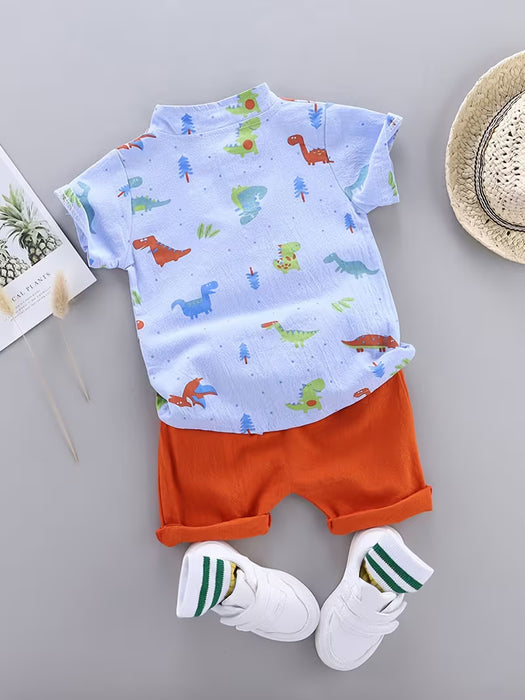 Conjunto de camiseta de manga corta y pantalones cortos con estampado