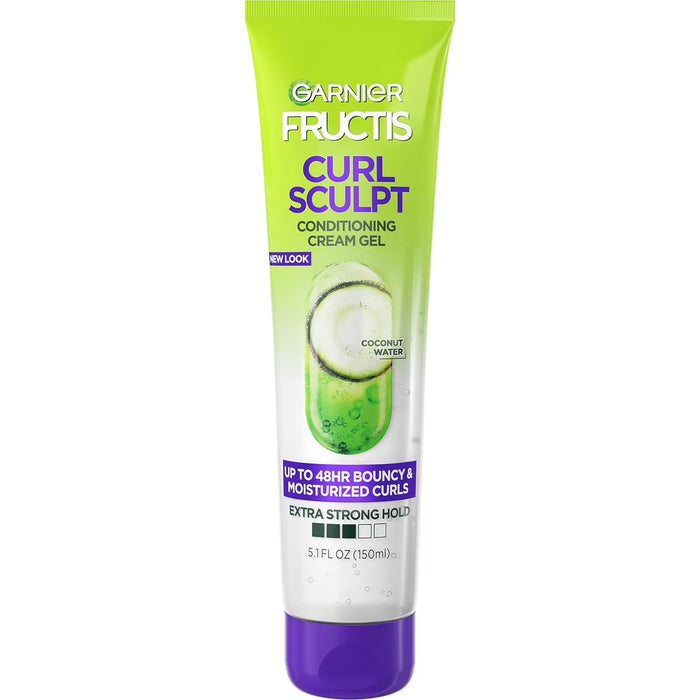 Crema y gel Style de Garnier Fructis Curl, ideal para modelar los rizos, extra fuerte (5 onzas), individual