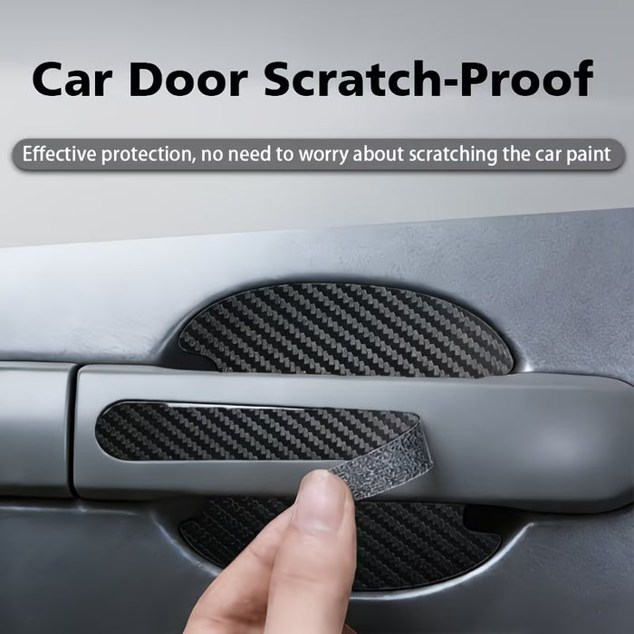 Juego de 8 protectores de manijas de puerta de coche de fibra de carbono