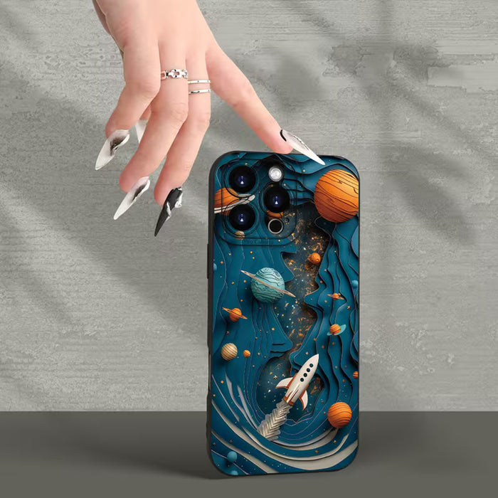 Fundas para Teléfono Móvil con Patrón de Planeta Feliz Creativo para iPhone 12 pro max