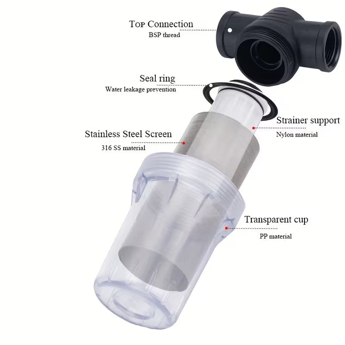 Filtro De Sedimentos De 1pc 3/4", Colador Horizontal Con Pantalla De Malla Para Bomba De Agua