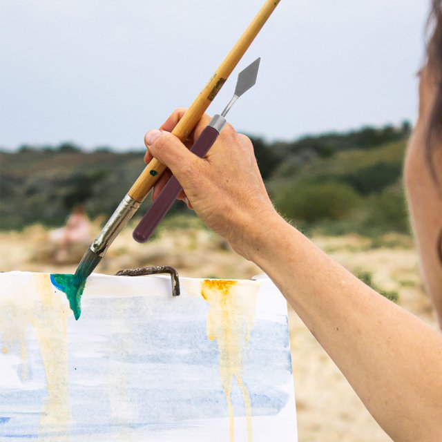 7 espátulas de madera para pintar, herramientas para mezclar pintura artística.