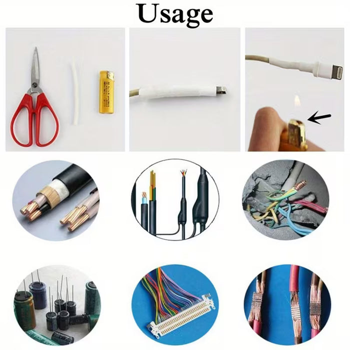 Juego de Tubos Termorretráctiles de Poliolefina 150 piezas, Surtido de Fundas Térmicas para Cables 2:1
