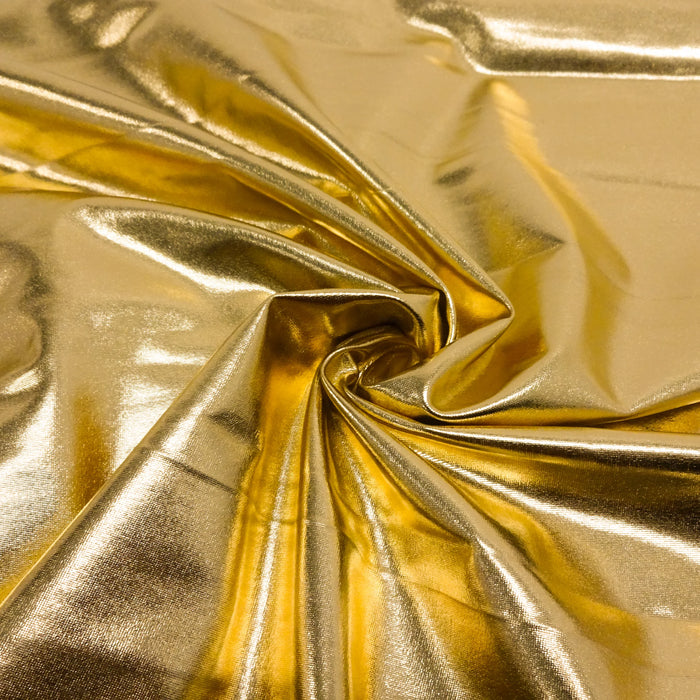 Tejido de punto metalizado para ropa de baile con spandex, color dorado 6 yards 58*60xsy