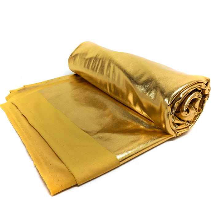 Tejido de punto metalizado para ropa de baile con spandex, color dorado 6 yards 58*60xsy