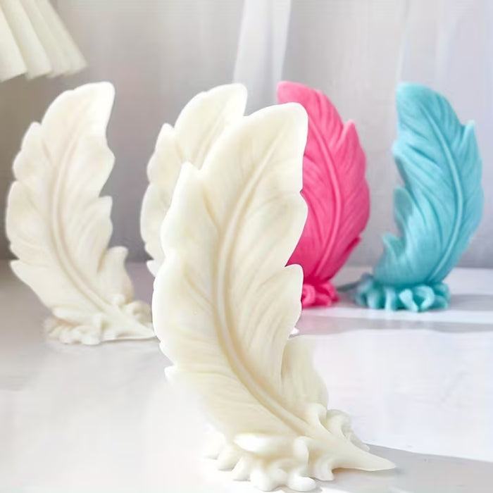 Molde de silicona decorativo de pluma para velas